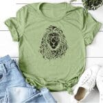 T-Shirt Lion Coton Vert