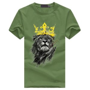 T-Shirt Lion Couronne Kaki