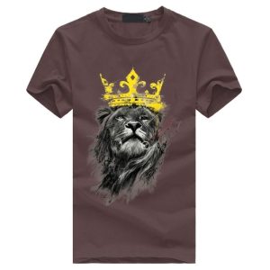 T-Shirt Lion Couronne Marron