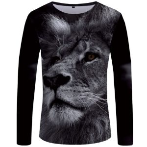 T-Shirt Lion Hiver Sombre