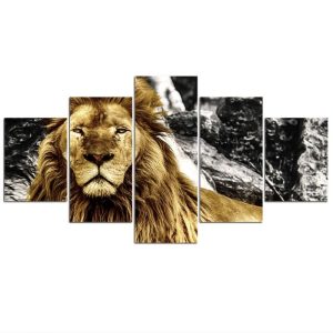 Tableau Lion Bravoure déco murale tête de lion