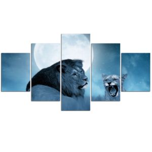 Tableau Lion Innovation décoration d'intérieur photo bleue