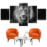 Tableau Lion Noir et Blanc Autodidacte | Lion Royaume
