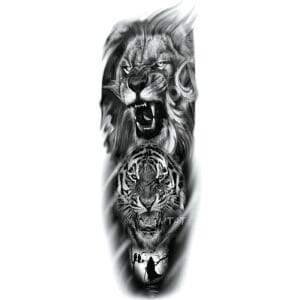 Tatouage Éphémère Lion Tigre